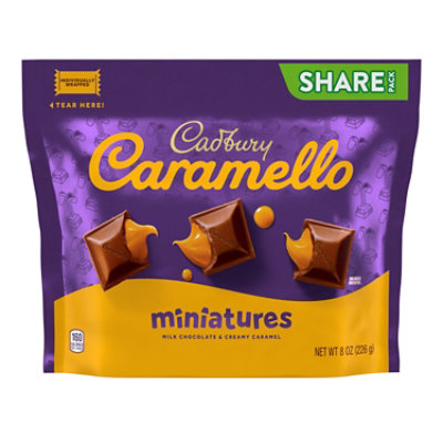 Cadbury Caramello Miniatures Milk Chocolate Caramel Candy Share Pack - 8 Oz - Image 1