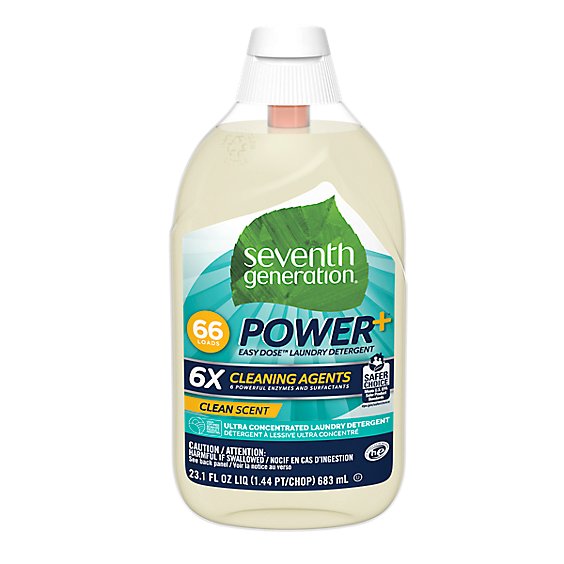 Seventh Generation Power & Clean Liquid Laundry Detergent - 23.1 FZ