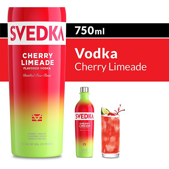 SVEDKA Cherry Limeade Flavored Vodka 70 Proof - 750 Ml