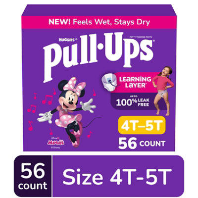 Pull-Ups Potty Training Underwear for Girls Size 4T to 5T - 56 Count