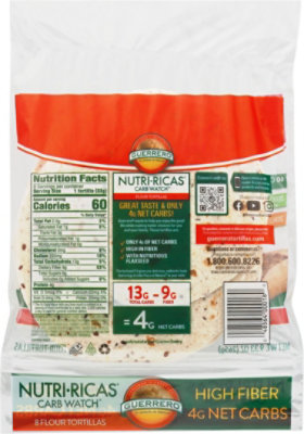 Guerrero Nutri-ricas Carb Watch Flour Tortillas 8 Count - 9.33 OZ - Image 6