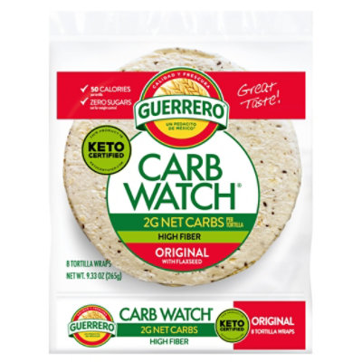 Guerrero Carb Watch Original with Flaxseed Flour Tortillas - 8 Count - Image 1