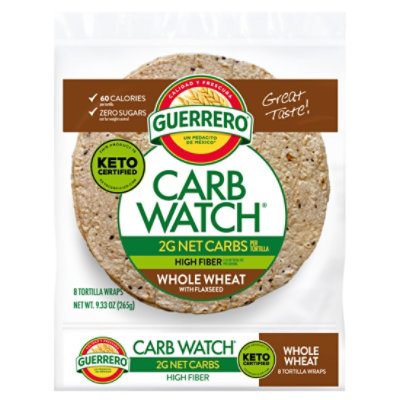 Guerrero Carb Watch Whole Wheat with Flaxseed Flour Tortillas - 8 Count - Image 1
