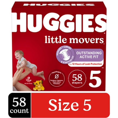 Huggies Little Movers Size 5 Baby Diapers - 58 Count - Image 1