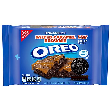 OREO Salted Caramel Brownie Flavored Creme Chocolate Sandwich Cookies Limited Edition - 12.2 Oz
