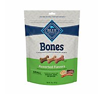Blue Bones Natural Crunchy Beef Chicken or Bacon Flavors Small Dog Biscuit Treats - 16 Oz