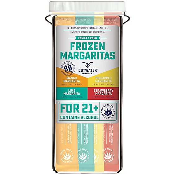Cutwater Spirit Pops Frozen Margaritas Variety Pack - 12-100 Ml