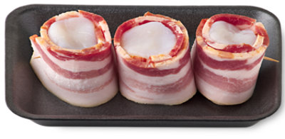 Bacon Wrapped Scallop Skewers - 1 Lb - Image 1