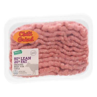 Signature Farms Ground Beef 80% Lean 20% Fat Chili - 20 OZ