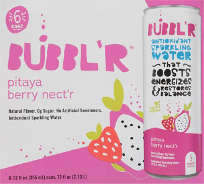 BUBBL'R Antioxidant Sparkling Water Pitaya Berry Nect'r - 6-12 Fl Oz - Image 6