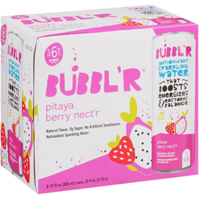 BUBBL'R Antioxidant Sparkling Water Pitaya Berry Nect'r - 6-12 Fl Oz - Image 2