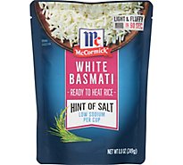 McCormick Ready to Heat Rice White Basmati Hint of Salt - 8.8 Oz