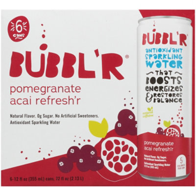 BUBBL'R Antioxidant Sparkling Water Pomegranate Acai Refresh'r - 6-12 Fl Oz - Image 3