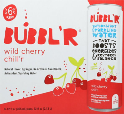 BUBBL'R Antioxidant Sparkling Water Wild Cherry Chill'r - 6-12 Fl Oz - Image 6