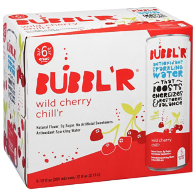 BUBBL'R Antioxidant Sparkling Water Wild Cherry Chill'r - 6