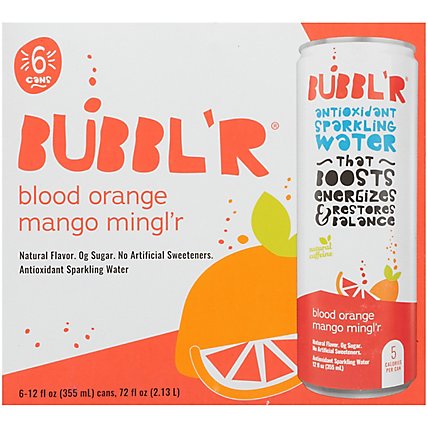BUBBL'R Antioxidant Sparkling Water Blood Orange Mango Mingl'r - 6-12 Fl Oz - Image 3