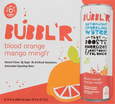 BUBBL'R Antioxidant Sparkling Water Blood Orange Mango Mingl'r - 6-12 Fl Oz - Image 6