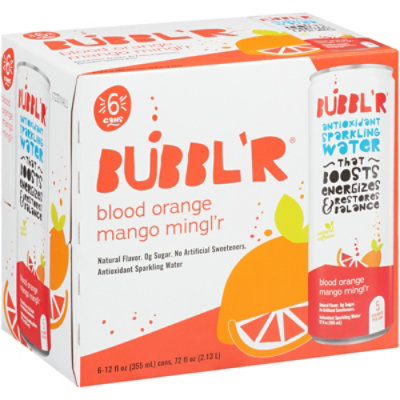 BUBBL'R Antioxidant Sparkling Water Blood Orange Mango Mingl'r - 6-12 Fl Oz - Image 2