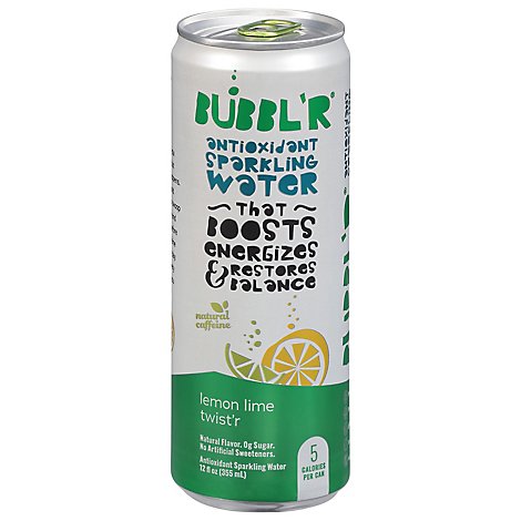 BUBBL'R Antioxidant Sparkling Water Lemon Lime Twist'r - 12 Fl Oz