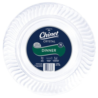 Chinet Plastic Plates Cut Crystal 10 Inch - 8 Count