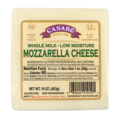 Casaro Mozzarella Cheese Chunk - 16 Oz - Image 1