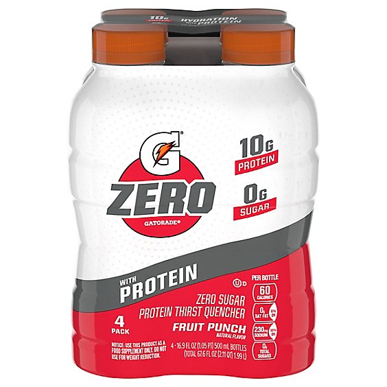 Gatorade Zero Protein Fruit Punch - 4-16.9 FZ