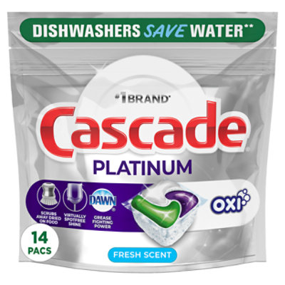 Cascade Platinum Oxi Fresh Scent Dishwasher Pods ActionPacs - 14 Count - Image 1