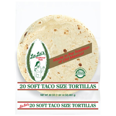 LaLa's Flour Tortillas Soft Taco Size - 20 Count - Image 1