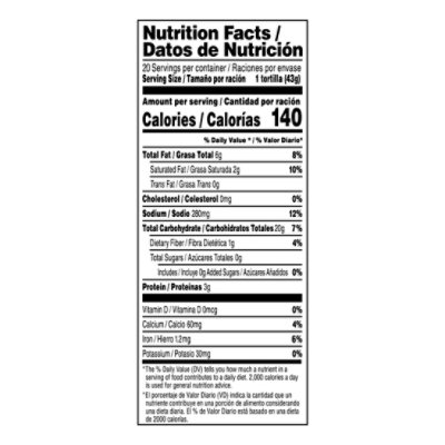 LaLa's Flour Tortillas Soft Taco Size - 20 Count - Image 2