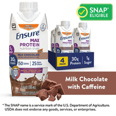 Ensure Max Protein Chocolate W Caffeine - 4-11 FZ - Image 1