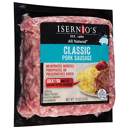 Isernios Classic Pork Sausage - 16 OZ - Image 2