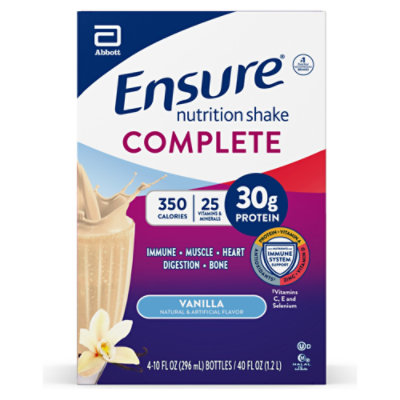Ensure Complete Vanilla Nutrition Shake - 4-10 Fl. Oz. - Star Market