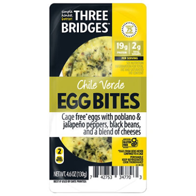  Three Bridges Chile Verde Egg Bites - 4.6 OZ 