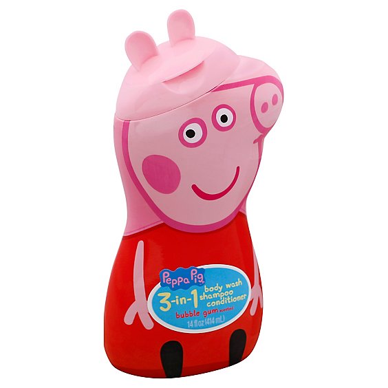 Peppa Pig Body Wash Shampoo Conditioner 3 In 1 Bubble Gum - 14 Fl. Oz.