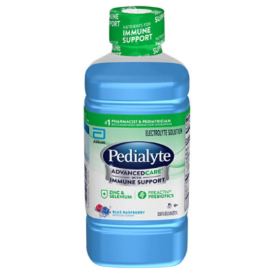 Pedialyte AdvancedCare Blue Raspberry Electrolyte Solution - 33.8 Fl. Oz. - Image 1