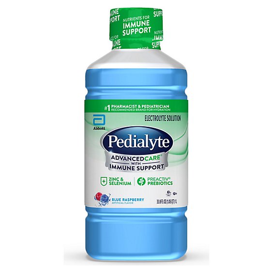 Pedialyte AdvancedCare Blue Raspberry Electrolyte Solution - 33.8 Fl. Oz.