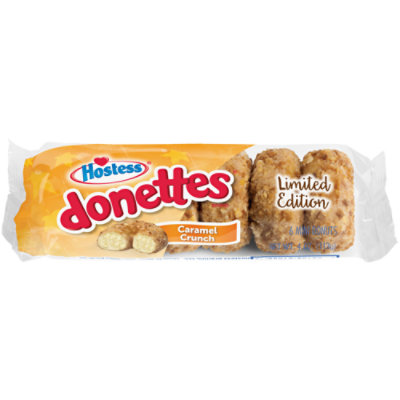 Hostess Caramel Crunch Donettes Donuts Single Serve 6 Count - 4 Oz