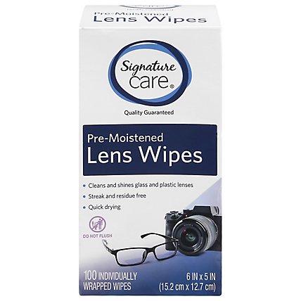 Signature Care Lens Wipes Pre Moistened - 100 CT - Image 3