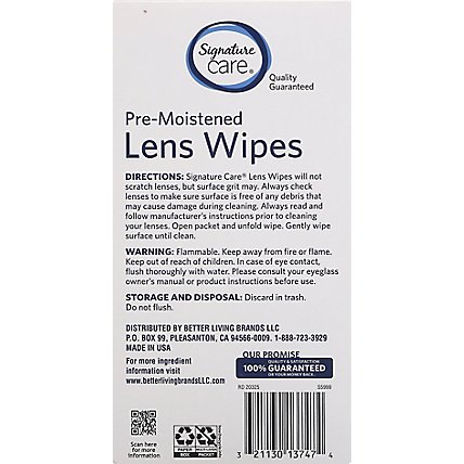 Signature Care Lens Wipes Pre Moistened - 100 CT - Image 4