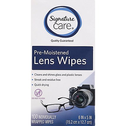 Signature Care Lens Wipes Pre Moistened - 100 CT - Image 2