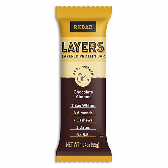 RXBAR Layers Layered Protein Bar 14g Protein Chocolate Almond - 1.94 Oz