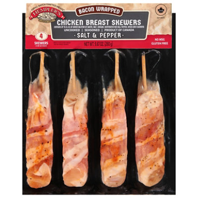 Hemplers Bacon Wrapped Chicken Breast Skewers Salt And Pepper - 9.87 OZ - Image 3