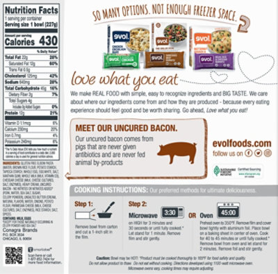 Evol Bowl Pasta Mac Cheese Bacon Gf - 8 OZ - Image 6