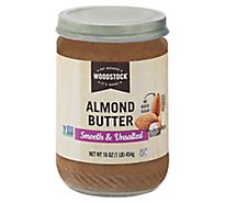 Woodstock Almond Butter Unsalted Smooth - 16 OZ