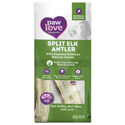 Paw Love Dog Treats Split Elk Antler - 1 CT - Image 1