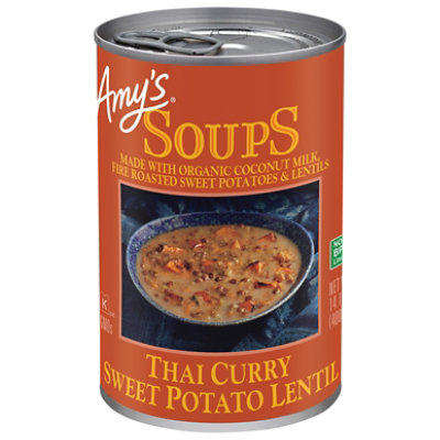 Amy's Thai Curry Sweet Potato Lentil Soup - 14.1 Oz - Image 1