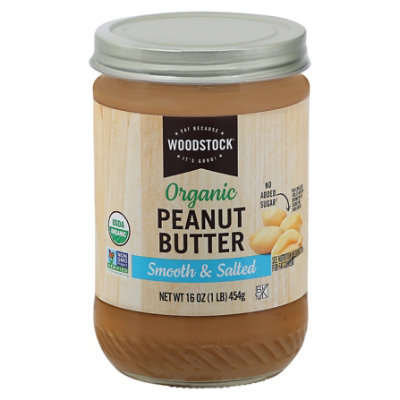 Woodstock Pntbtr Smooth Salted Organic - 16 OZ - Image 1