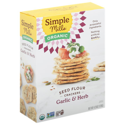 Simple Mills Cracker Seed Garlic Herb - 4.25 Oz - Image 1