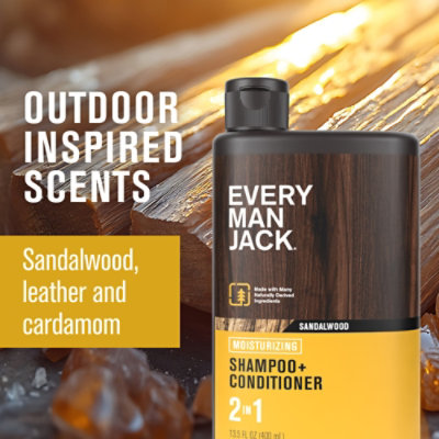 Every Man Jack Shampoo Sandalwood - 13.5 OZ - Image 3