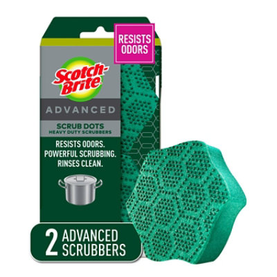 Scotch-Brite Advanced Scrub Dots Heavy Duty Scrubbers - 2 CT